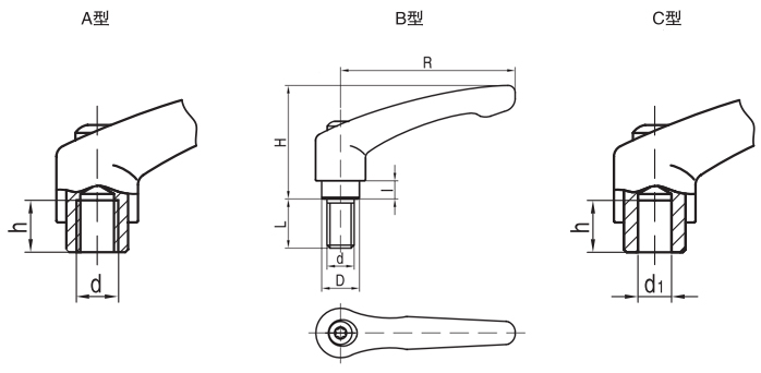 HY8310.12-6可調位緊定手柄結構圖